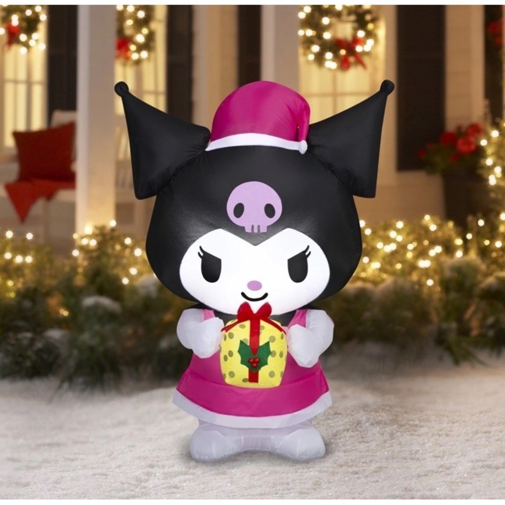 Hello Kitty Kuromi Christmas Inflatable - Lighted - Gemmy - 4.5' Tall *NEW*